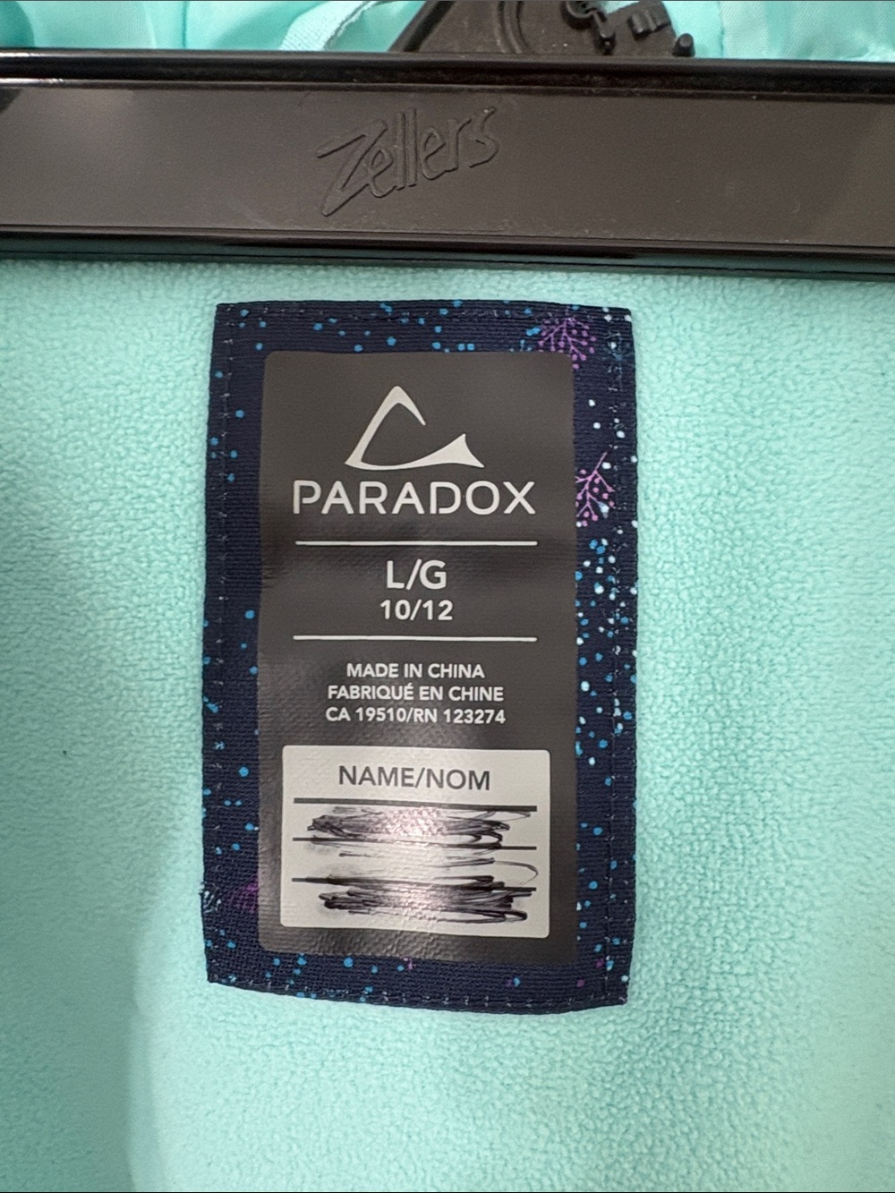 Paradox Girls Jacket Fleece Lined Pockets Hood Navy w/ Tiny Detail Print Large - Picture 10 of 14